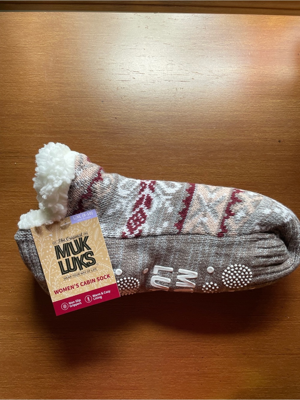 New Muk Luks L/XL Women's Cabin Socks Size 8-10 Non-slip